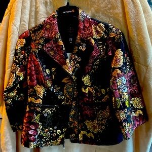 Black back ground, flower print,